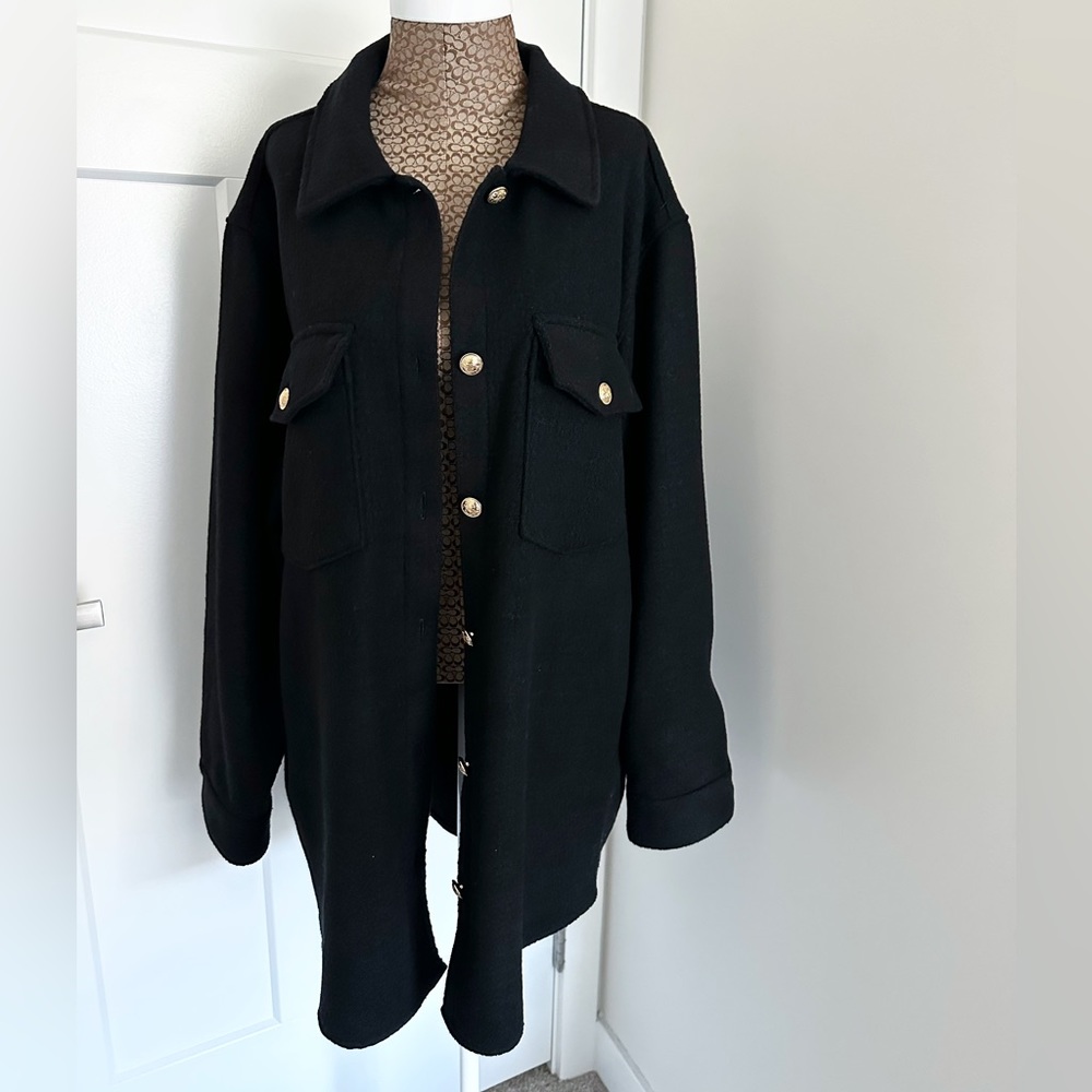 Tweed Button Oversized Shacket